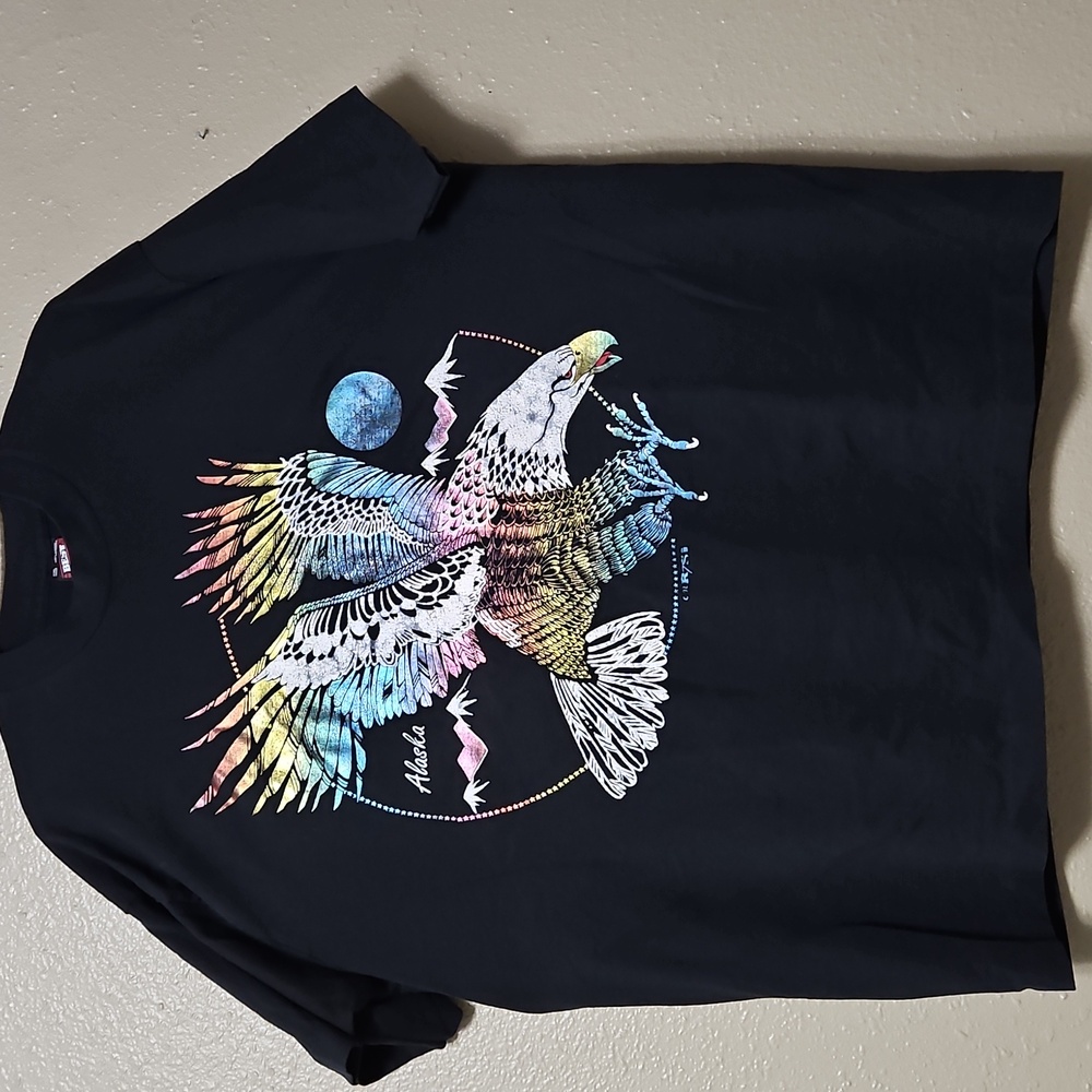Vintage Metallic Eagle Graphic Tshirt 1992 Alaska XXL Single Stitch Made In USA